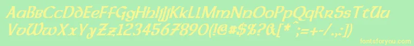 DalelandsUncialCondensedBoldItalic Font – Yellow Fonts on Green Background