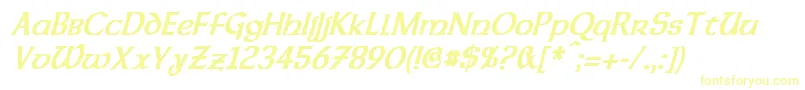 DalelandsUncialCondensedBoldItalic Font – Yellow Fonts on White Background