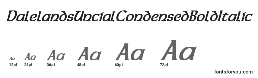 DalelandsUncialCondensedBoldItalic Font Sizes