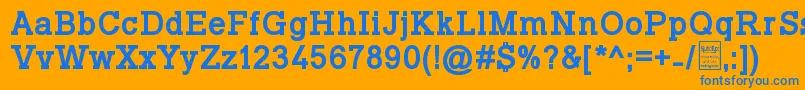 Saiba mais sobre a fonte TyposlabBoldDemo Fonte TyposlabBoldDemo – fontes azuis em um fundo laranja