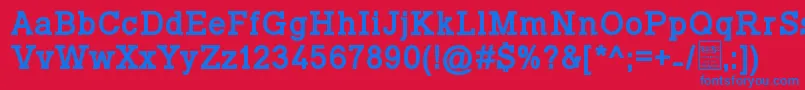 Więcej informacji o czcionce TyposlabBoldDemo Czcionka TyposlabBoldDemo – niebieskie czcionki na czerwonym tle