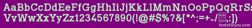 Шрифт TyposlabBoldDemo – зелёные шрифты на фиолетовом фоне