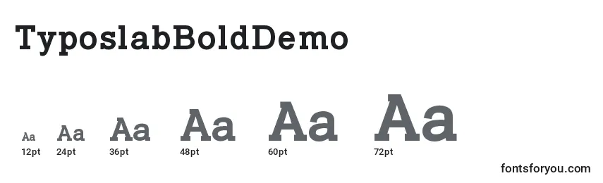 Größen der Schriftart TyposlabBoldDemo
