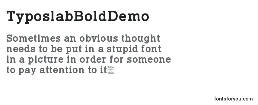 Review of the TyposlabBoldDemo Font