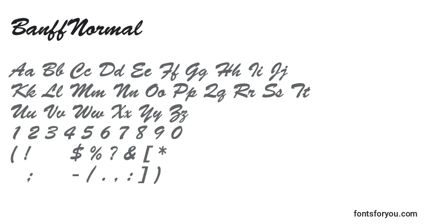 Schriftart BanffNormal – Alphabet, Zahlen, spezielle Symbole