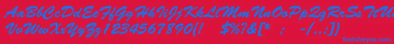 BanffNormal Font – Blue Fonts on Red Background