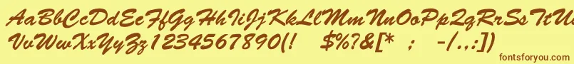 BanffNormal Font – Brown Fonts on Yellow Background