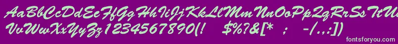 BanffNormal Font – Green Fonts on Purple Background