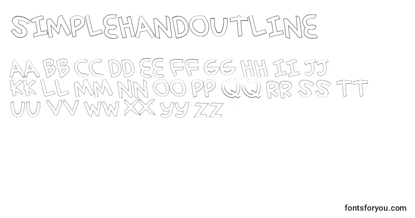 Czcionka SimplehandOutline – alfabet, cyfry, specjalne znaki