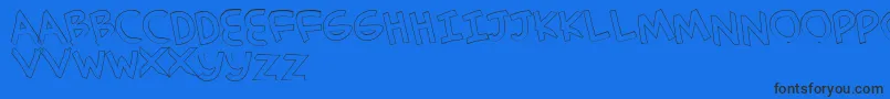 フォントSimplehandOutline – 黒い文字の青い背景