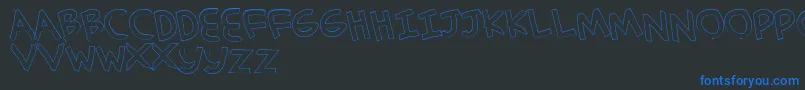 Fonte SimplehandOutline – fontes azuis em um fundo preto