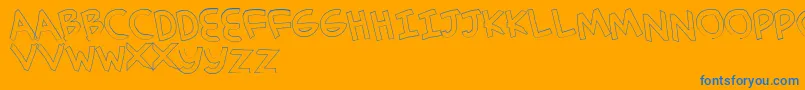 SimplehandOutline-Schriftart – Blaue Schriften auf orangefarbenem Hintergrund