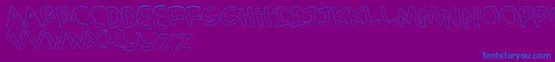 フォントSimplehandOutline – 紫色の背景に青い文字