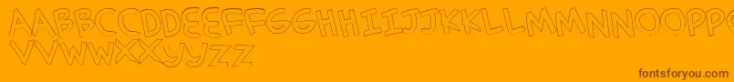 SimplehandOutline-fontti – ruskeat fontit oranssilla taustalla