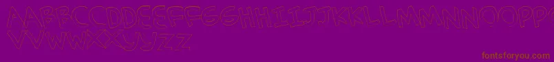 SimplehandOutline-Schriftart – Braune Schriften auf violettem Hintergrund