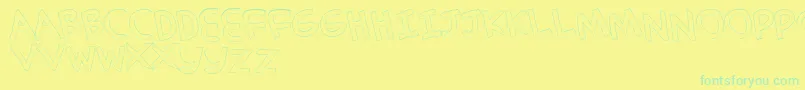 SimplehandOutline Font – Green Fonts on Yellow Background