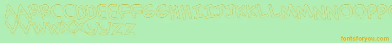 SimplehandOutline-Schriftart – Orangefarbene Schriften auf grünem Hintergrund