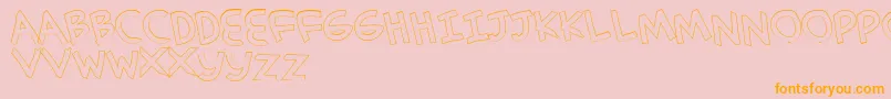 Fonte SimplehandOutline – fontes laranjas em um fundo rosa