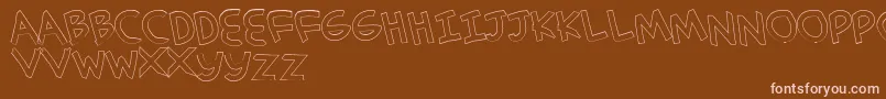 Fonte SimplehandOutline – fontes rosa em um fundo marrom