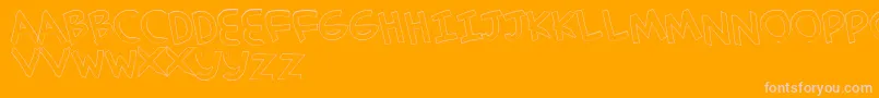 SimplehandOutline-Schriftart – Rosa Schriften auf orangefarbenem Hintergrund