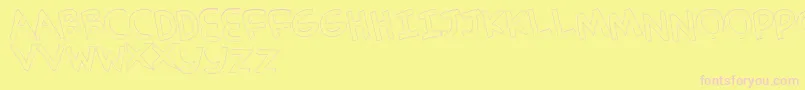 Fonte SimplehandOutline – fontes rosa em um fundo amarelo
