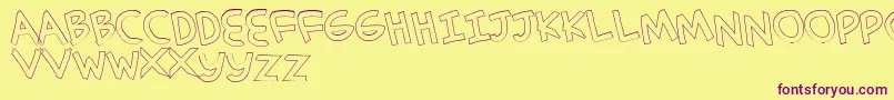 Fonte SimplehandOutline – fontes roxas em um fundo amarelo