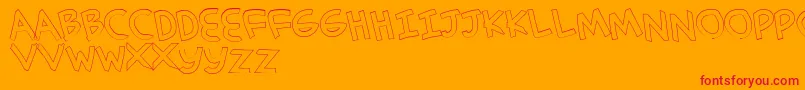 SimplehandOutline-Schriftart – Rote Schriften auf orangefarbenem Hintergrund