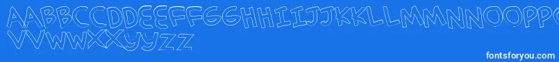 Czcionka SimplehandOutline – białe czcionki na niebieskim tle