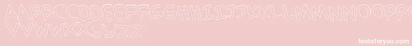 フォントSimplehandOutline – ピンクの背景に白い文字