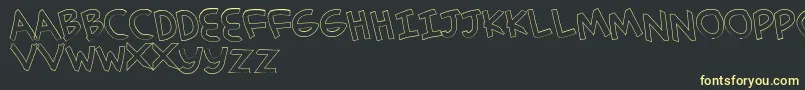 Шрифт SimplehandOutline – жёлтые шрифты на чёрном фоне