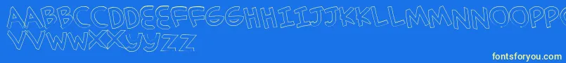 SimplehandOutline Font – Yellow Fonts on Blue Background