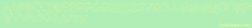 Police SimplehandOutline – polices jaunes sur fond vert