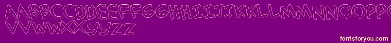 Czcionka SimplehandOutline – żółte czcionki na fioletowym tle