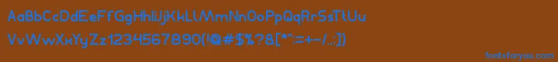 Шрифт BahasaIndonesia – синие шрифты на коричневом фоне