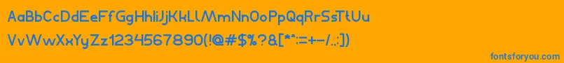 フォントBahasaIndonesia – オレンジの背景に青い文字