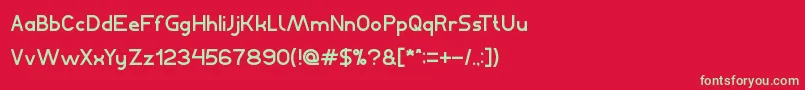 フォントBahasaIndonesia – 赤い背景に緑の文字