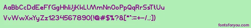 Шрифт BahasaIndonesia – фиолетовые шрифты на зелёном фоне