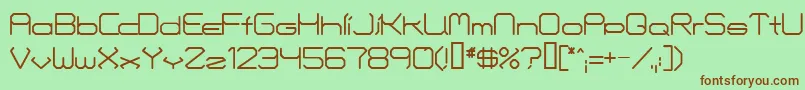Fontmakers-Schriftart – Braune Schriften auf grünem Hintergrund