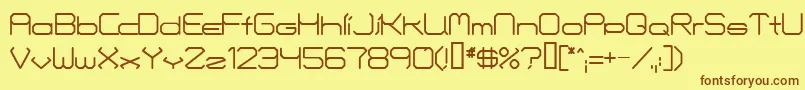 Fontmakers-fontti – ruskeat fontit keltaisella taustalla