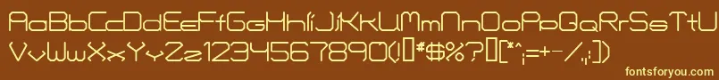 Fontmakers-fontti – keltaiset fontit ruskealla taustalla