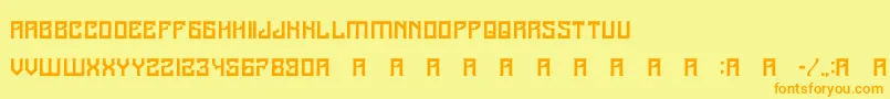 A25Kamadjaja Font – Orange Fonts on Yellow Background