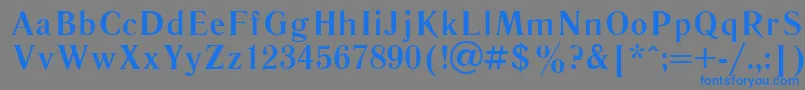 フォントLiterbol – 灰色の背景に青い文字