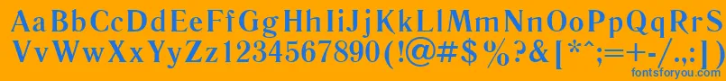 フォントLiterbol – オレンジの背景に青い文字