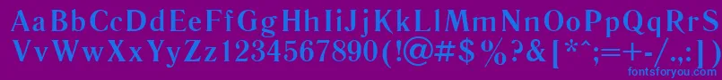 フォントLiterbol – 紫色の背景に青い文字