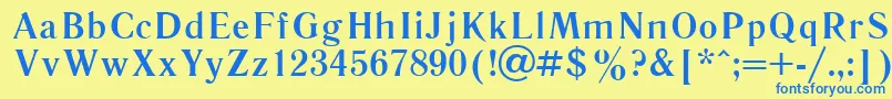 Шрифт Literbol – синие шрифты на жёлтом фоне