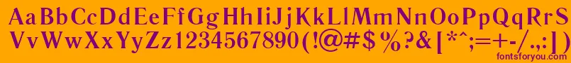 Czcionka Literbol – fioletowe czcionki na pomarańczowym tle