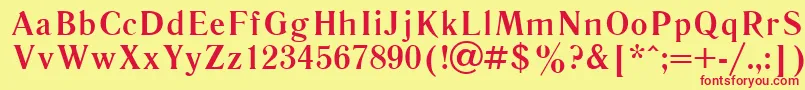 Literbol Font – Red Fonts on Yellow Background