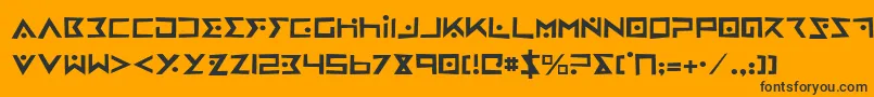 フォントIronCobraRough – 黒い文字のオレンジの背景