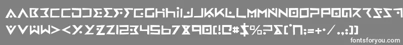 フォントIronCobraRough – 灰色の背景に白い文字