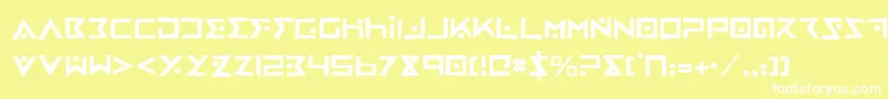 IronCobraRough-Schriftart – Weiße Schriften auf gelbem Hintergrund